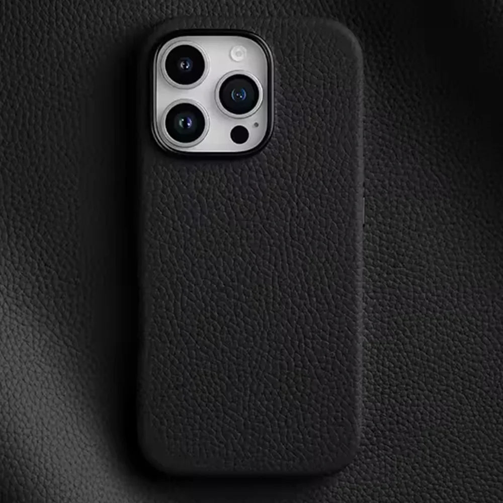 iPhone 16 Pro Max Melkco Origin Paris Premium Leather Magsafe Cover - Black - Tashqila iPhone 16 Pro Max Melkco Origin Paris Premium Leather Magsafe Cover - Black - Tashqila